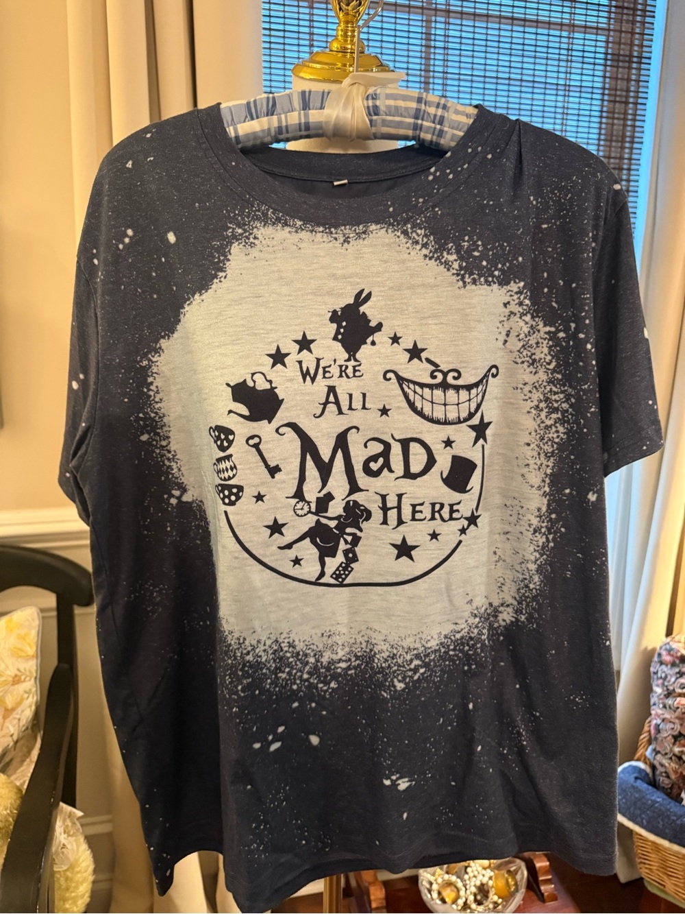 Alice in Wonderland themed 'We're All Mad Here' Short Sleeve Tee